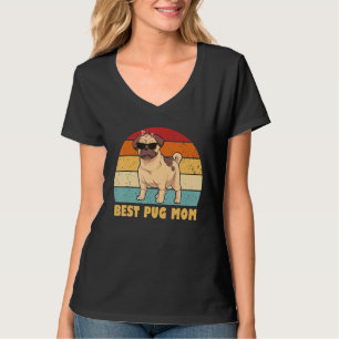 Beste Mops Mama Mops Frauen Vintag Coole Retro Mam T-Shirt