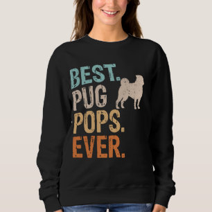 Beste Mops Pop je Hund Lover Großvater Funny Retro Sweatshirt