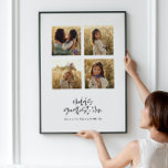 Beste Mum Multi-Foto elegant stilvoll Poster<br><div class="desc">Family Mum personalisierte Drehbuch elegante Multi-Foto Creme natürliche Herzensgeschichte Geburtstag,  Weihnachten,  Mütter Tag Wohngestaltung Geschenk</div>