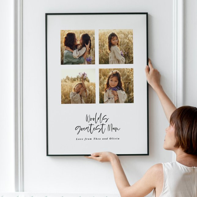 Beste Mum Multi-Foto elegant stilvoll Poster (Von Creator hochgeladen)