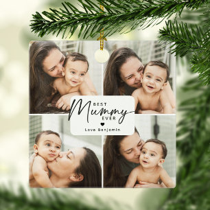 Beste Mummy Aller Zeiten 4 Foto-Collage Personalis Keramikornament