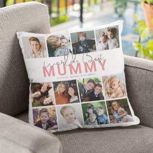 Beste Mummy der Welt Fotocollage Kissen