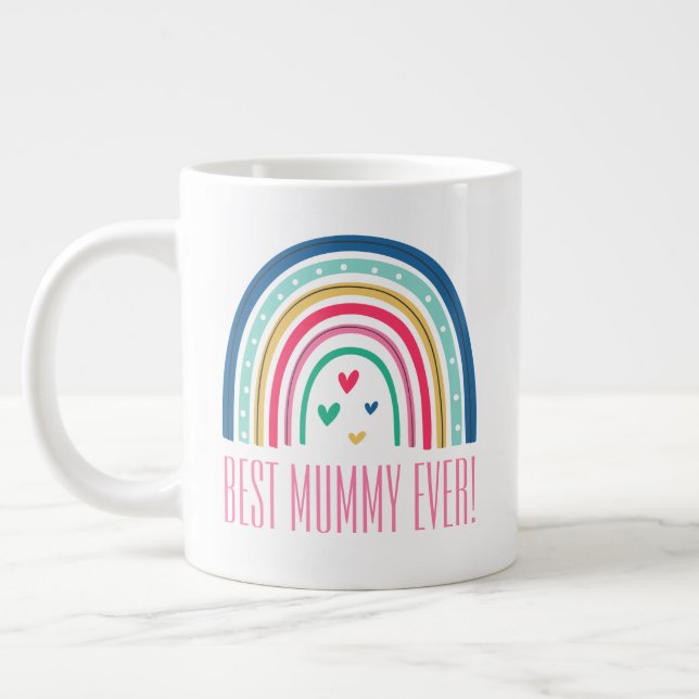Beste Mummy je Rainbow Jumbo-Tasse (Links)