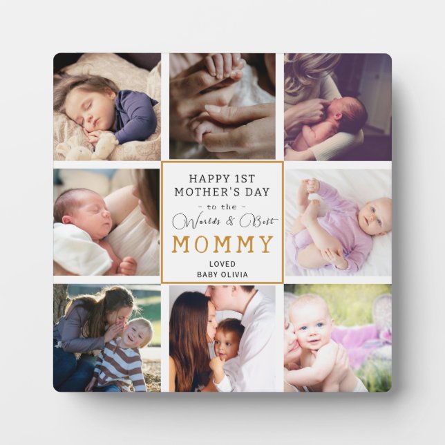 Beste Mutter 1. Muttertag Personalisiertes Foto-Ge Fotoplatte (Vorderseite)