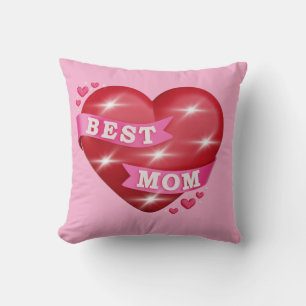 Beste Mutter 3D Glänzendes rotes Herz Muttertag Ge Kissen