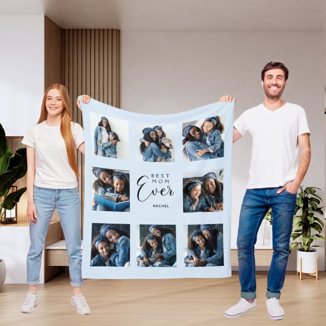 Beste Mutter aller Fotos sammelt hellblaue Mutter Fleecedecke (Von Creator hochgeladen)