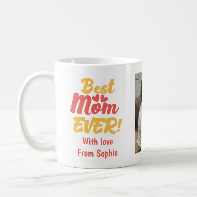 Beste Mutter Aller Zeiten Benutzerdefinierter Name Kaffeetasse (Links)