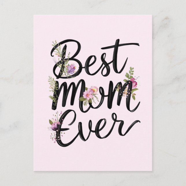 Beste Mutter aller Zeiten Blumen-Design  Postkarte (Vorderseite)