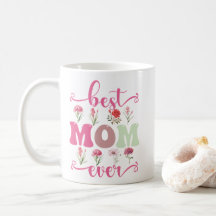 Beste Mutter aller Zeiten, blumige Tasse für Mama