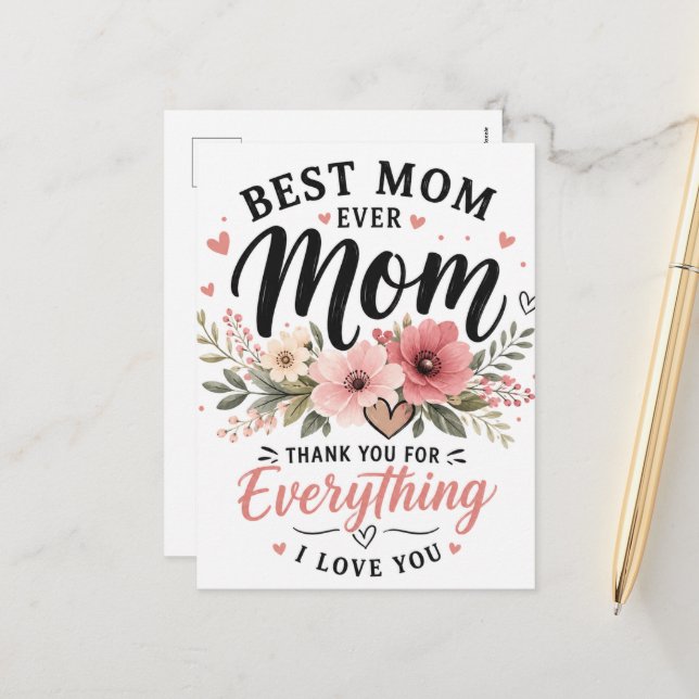 Beste Mutter Aller Zeiten Feiertagspostkarte (Vorderseite/Rückseite Beispiel)
