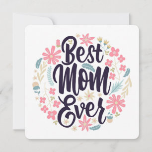 Beste Mutter Aller Zeiten Floral Feiertagskarte