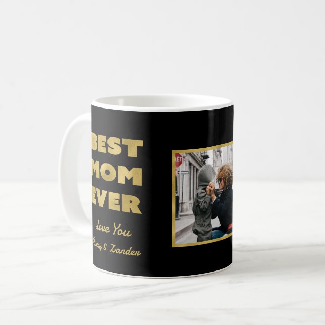Beste Mutter Aller Zeiten Foto Name Modern Muttert Kaffeetasse (Vorderseite Links)