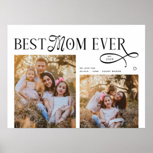 Beste-Mutter-aller-Zeiten-Fotos Herz Muttertagsges Poster