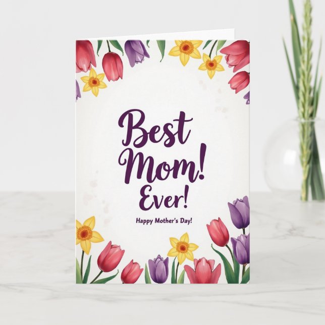 Beste Mutter Aller Zeiten Glücklicher Tag Karte (Vorderseite)