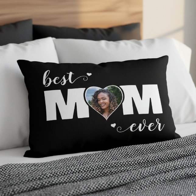 Beste Mutter Aller Zeiten Herz Foto Muttertag Dekokissen (Best Mom Ever Heart Photo Mother's Day Accent Pillow
)