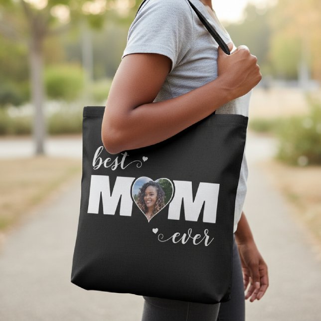 Beste Mutter Aller Zeiten Herz Foto Muttertag Schw (Best Mom Ever Heart Photo Mother's Day Black Tote Bag
)