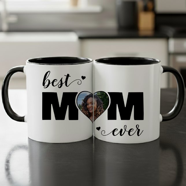 Beste Mutter Aller Zeiten Herz Foto Muttertag Tasse (Best Mom Ever Heart Photo Mother's Day Mug
)
