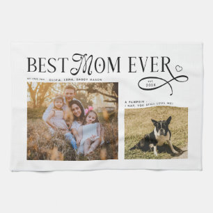 Beste Mutter Aller Zeiten Hund Familienfotos Herz Geschirrtuch