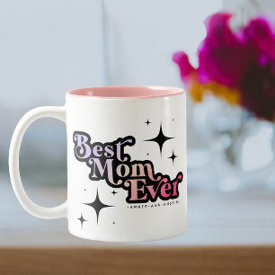 Beste Mutter Aller Zeiten Mami Kinder Name Retro R Zweifarbige Tasse
