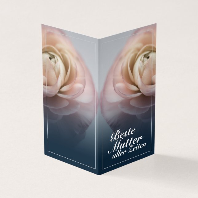 Beste Mutter aller Zeiten mit großer rosa Rose (Vorderseite)