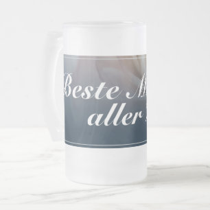 Beste Mutter aller Zeiten mit großer rosa Rose Mattglas Bierglas
