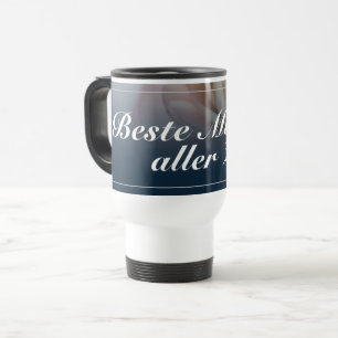 Beste Mutter aller Zeiten mit großer rosa Rose Reisebecher