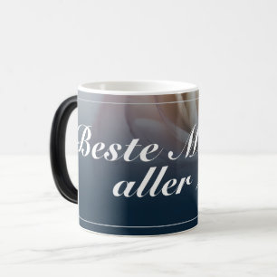 Beste Mutter aller Zeiten mit großer rosa Rose Verwandlungstasse