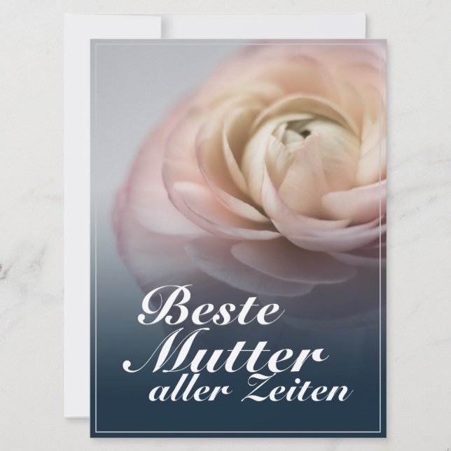 Beste Mutter aller Zeiten mit rosa Rose (Vorderseite)