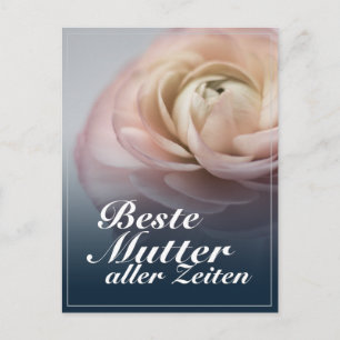 Beste Mutter aller Zeiten mit rosa Rose Feiertagspostkarte