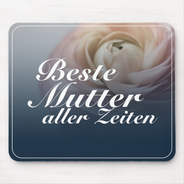 Beste Mutter aller Zeiten mit rosa Rose Mousepad (Vorne)