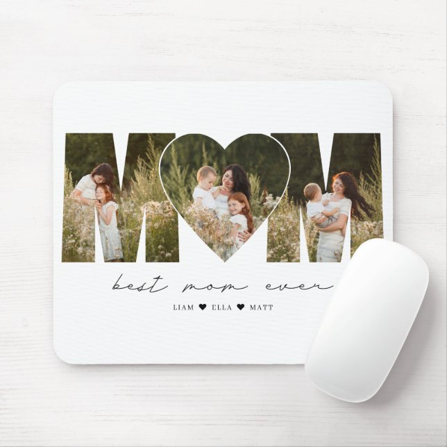 Beste Mutter Aller Zeiten Modernes Fotocollage-Ges Mousepad (Mit Mouse)