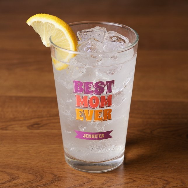 Beste Mutter Aller Zeiten Retro Benutzerdefinierte Glas (Von Creator hochgeladen)
