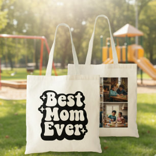 Beste Mutter Aller Zeiten Retro Groovy 4-Foto-Coll Tragetasche