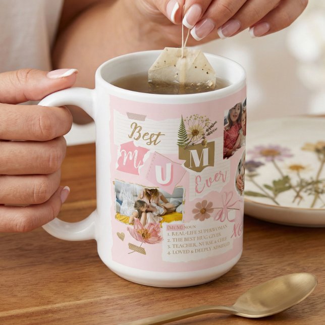Beste Mutter Aller Zeiten Scrapbook Foto Collage G Kaffeetasse (Best Mum Ever Scrapbook Photo Collage Gift for Mum Coffee Mug)