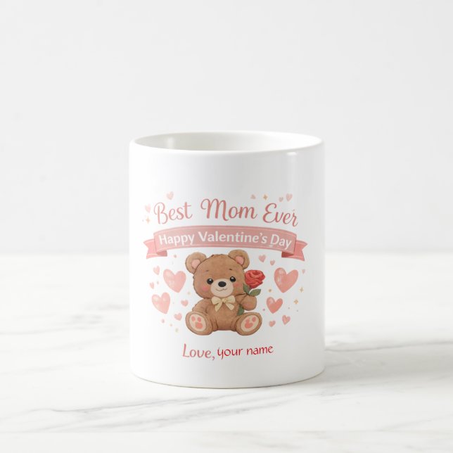 Beste-Mutter-aller-Zeiten-Valentinstag-Herz-Postka Kaffeetasse (Mittel)