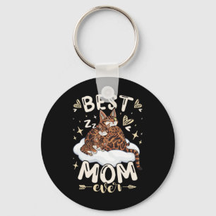 Beste Mutter, Bengalkatze 2 Kätzchen, Muttertag, M Schlüsselanhänger