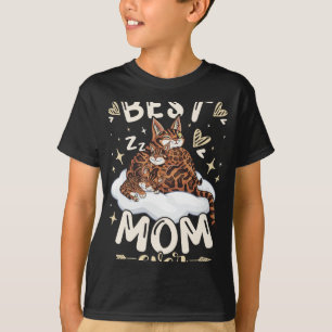 Beste Mutter, Bengalkatze 2 Kätzchen, Muttertag, M T-Shirt