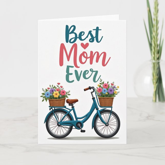 Beste-Mutter-Blumen-Fahrradkarte Karte (Vorderseite)