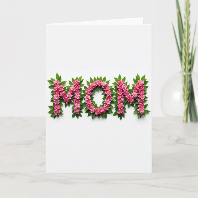 Beste-Mutter-Blumen-Letter-Karte Karte (Vorderseite)