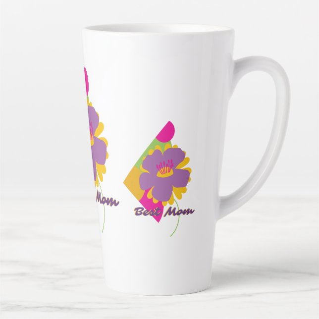 Beste Mutter Buntes Trenddesign Milchtasse (Rechts)