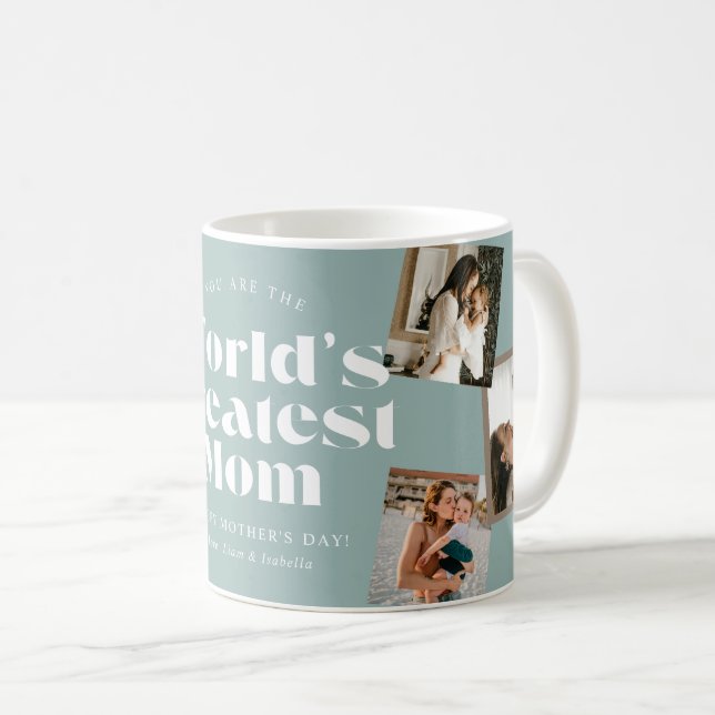 Beste Mutter der Welt 6 Foto-Collage Kaffeetasse (VorderseiteRechts)