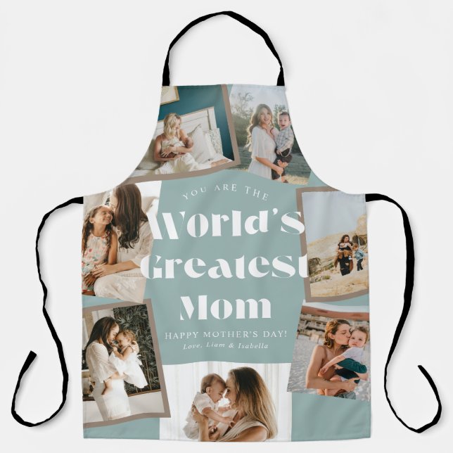 Beste Mutter der Welt 7 Foto-Collage Schürze (Vorderseite)