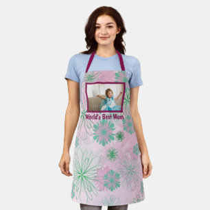 Beste Mutter der Welt Blumen-Foto Apron für Erwach Schürze