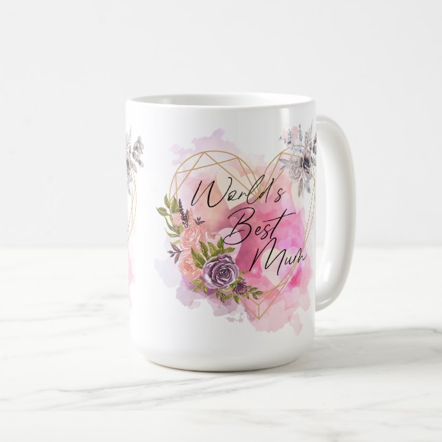 Beste Mutter der Welt Blumen-Geschenk zum Mutterta Kaffeetasse (VorderseiteRechts)