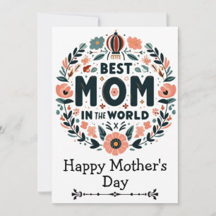 Beste Mutter der Welt Blumenkranz - Muttertag Einladung