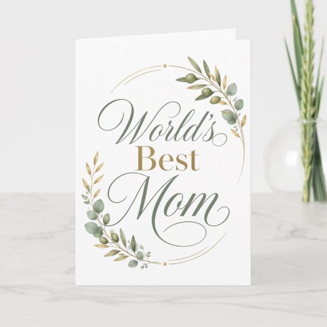 Beste Mutter der Welt Botanischer Muttertag Karte (Vorderseite)