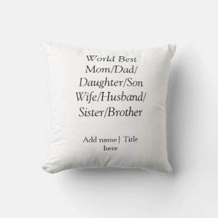 Beste Mutter der Welt Ehemann Ehefrau Vater Tochte Kissen