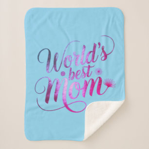 Beste Mutter der Welt Elegante Blumen-Typografie-G Sherpadecke