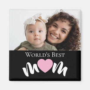 Beste Mutter der Welt Herz Foto Schriftzug Custom Magnet