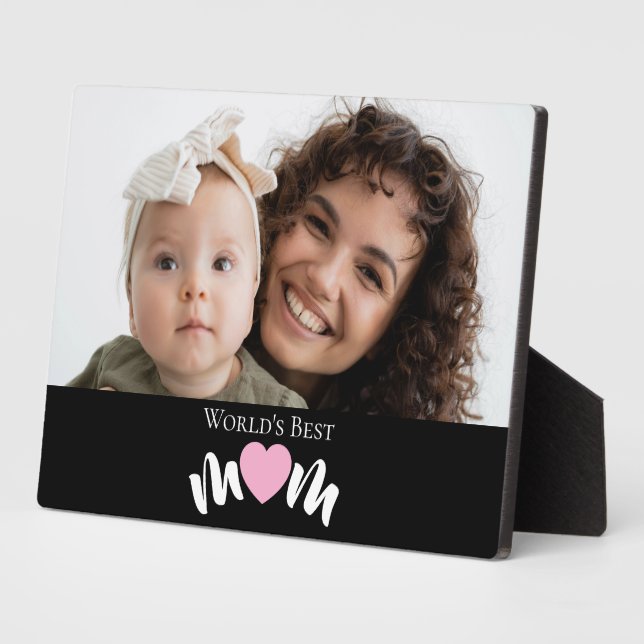 Beste Mutter der Welt Herz Modern Script Foto Bloc Fotoplatte (Seite)